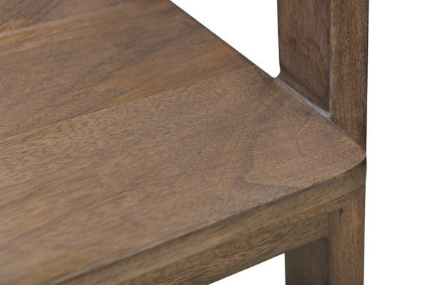 Homeroots Dark Brown Solid Wood Open Back Dining Arm Chair - Stylish Comfort For Modern Homes & Gatherings   522063