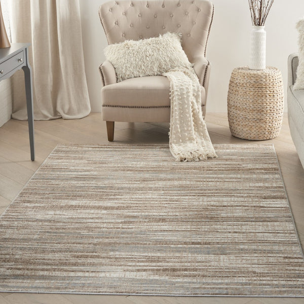 HomeRoots 6' Brown Abstract Power Loom Area Rug - Elegant Contemporary Design for Living Spaces & Home Offices 6' X 9' Rectangle 522066