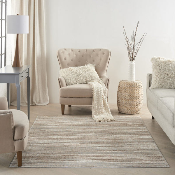 HomeRoots 6' Brown Abstract Power Loom Area Rug - Elegant Contemporary Design for Living Spaces & Home Offices 6' X 9' Rectangle 522066