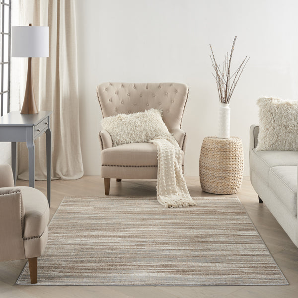 Homeroots 6' X 9' Brown Abstract Power Loom Area Rug  Polypropylene 522066