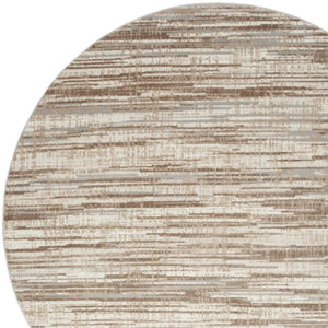 HomeRoots 6' Brown Abstract Power Loom Area Rug - Elegant Contemporary Design for Living Spaces & Home Offices 8' Round Round 522067