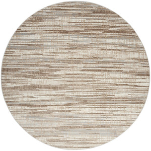 HomeRoots 6' Brown Abstract Power Loom Area Rug - Elegant Contemporary Design for Living Spaces & Home Offices 8' Round Round 522067