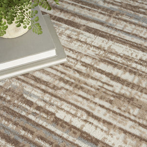 HomeRoots 6' Brown Abstract Power Loom Area Rug - Elegant Contemporary Design for Living Spaces & Home Offices 8' Round Round 522067