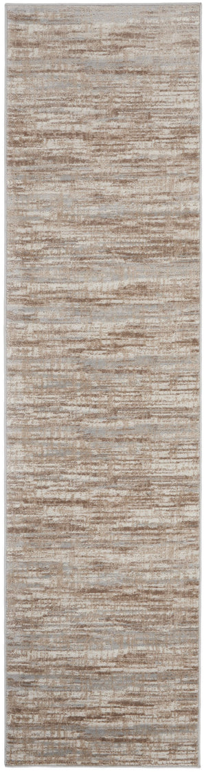 Homeroots 12' Brown Abstract Power Loom Runner Rug - Elegant Design To Enhance Your Home's Warmth & Style  Polypropylene 522068