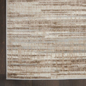Homeroots 12' Brown Abstract Power Loom Runner Rug - Elegant Design To Enhance Your Home's Warmth & Style  Polypropylene 522068