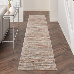 Homeroots 12' Brown Abstract Power Loom Runner Rug - Elegant Design To Enhance Your Home's Warmth & Style  Polypropylene 522068