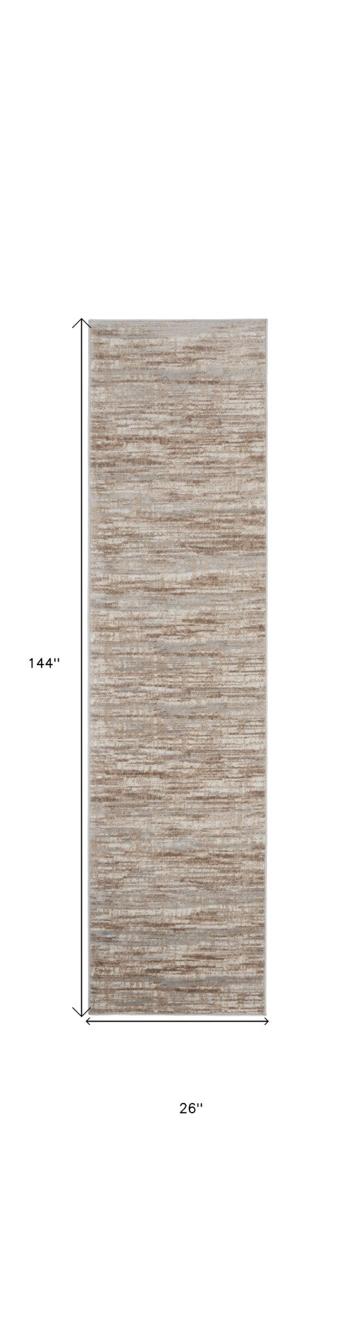 Homeroots 12' Brown Abstract Power Loom Runner Rug - Elegant Design To Enhance Your Home's Warmth & Style  Polypropylene 522068