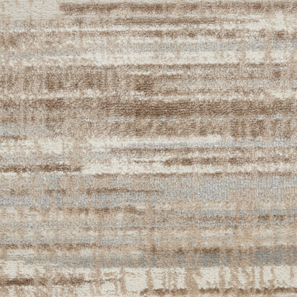 HomeRoots 20' Brown Abstract Runner Rug - Modern Power Loomed Design for Hallways, Entryways & High-Traffic Areas 522070