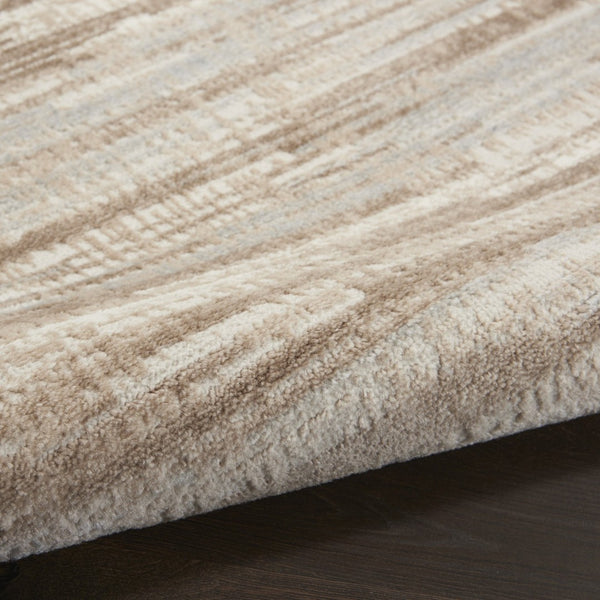 HomeRoots 20' Brown Abstract Runner Rug - Modern Power Loomed Design for Hallways, Entryways & High-Traffic Areas 522070