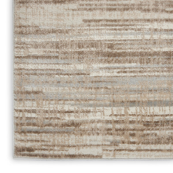 HomeRoots 20' Brown Abstract Runner Rug - Modern Power Loomed Design for Hallways, Entryways & High-Traffic Areas 522070