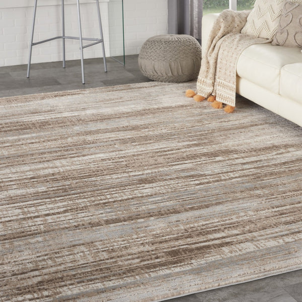 HomeRoots 6' Brown Abstract Power Loom Area Rug - Elegant Contemporary Design for Living Spaces & Home Offices 10' X 14' Rectangle 522071