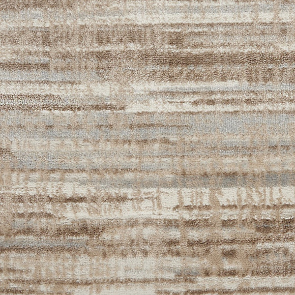 Homeroots 14' Runner Brown And Ivory Abstract Power Loom Runner Rug  Polypropylene,Polyester 522073