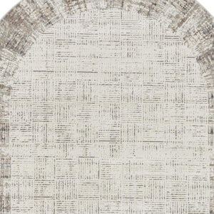 HomeRoots 5' Contemporary Gray Abstract Area Rug for Stylish Living Spaces, Soft Underfoot & Easy Care 5' X 8' Oval 522075