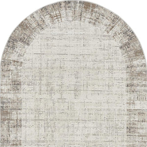 HomeRoots 5' Contemporary Gray Abstract Area Rug for Stylish Living Spaces, Soft Underfoot & Easy Care 5' X 8' Oval 522075