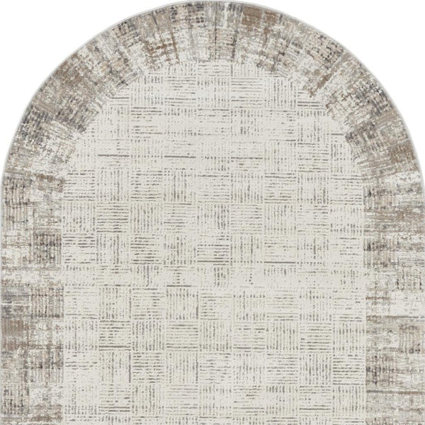 HomeRoots 5' Contemporary Gray Abstract Area Rug for Stylish Living Spaces, Soft Underfoot & Easy Care 5' X 8' Oval 522075