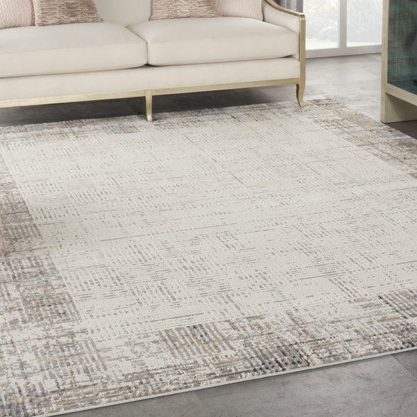 HomeRoots 5' Contemporary Gray Abstract Area Rug for Stylish Living Spaces, Soft Underfoot & Easy Care 7' X 10' Rectangle 522076