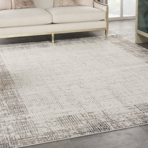 Homeroots 7' X 10' Gray Abstract Power Loom Area Rug  Polypropylene 522076