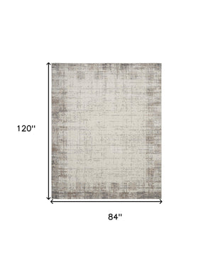 Homeroots 7' X 10' Gray Abstract Power Loom Area Rug  Polypropylene 522076