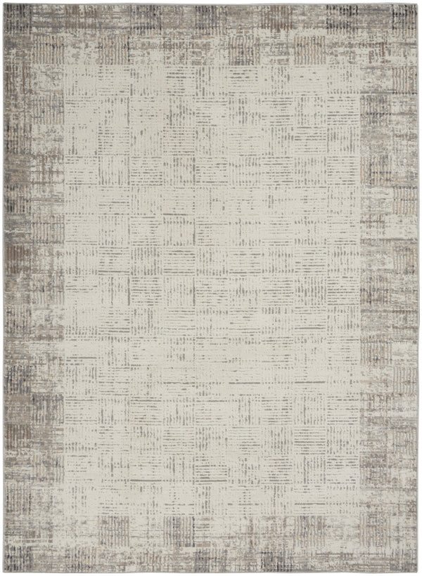 Homeroots 6' X 9' Gray Abstract Power Loom Area Rug  Polypropylene 522077
