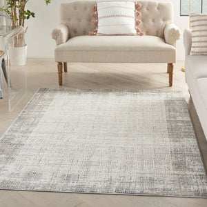 HomeRoots 5' Contemporary Gray Abstract Area Rug for Stylish Living Spaces, Soft Underfoot & Easy Care 6' X 9' Rectangle 522077