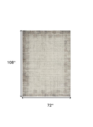 Homeroots 6' X 9' Gray Abstract Power Loom Area Rug  Polypropylene 522077