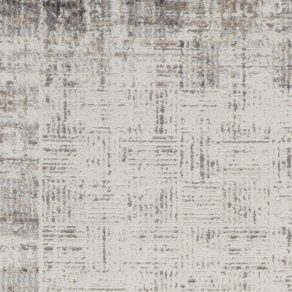 HomeRoots 20' Gray Abstract Power Loomed Runner Rug - Contemporary Style for Hallways, Entryways & More! 522078