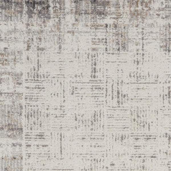 HomeRoots 20' Gray Abstract Power Loomed Runner Rug - Contemporary Style for Hallways, Entryways & More! 522078