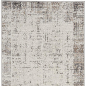 HomeRoots 20' Gray Abstract Power Loomed Runner Rug - Contemporary Style for Hallways, Entryways & More! 522078