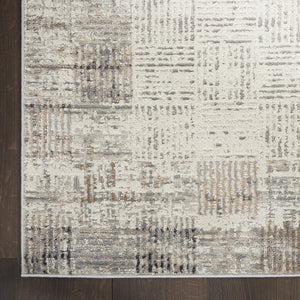 HomeRoots 20' Gray Abstract Power Loomed Runner Rug - Contemporary Style for Hallways, Entryways & More! 522078