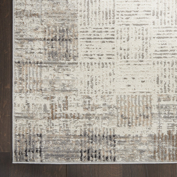 HomeRoots 20' Gray Abstract Power Loomed Runner Rug - Contemporary Style for Hallways, Entryways & More! 522078
