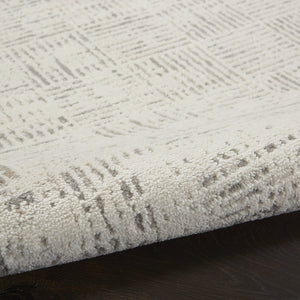 HomeRoots 20' Gray Abstract Power Loomed Runner Rug - Contemporary Style for Hallways, Entryways & More! 522078