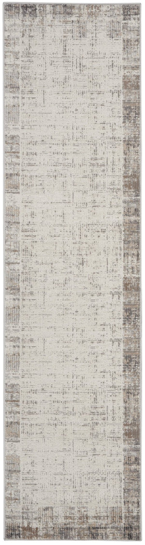 HomeRoots 20' Gray Abstract Power Loomed Runner Rug - Contemporary Style for Hallways, Entryways & More! 522078