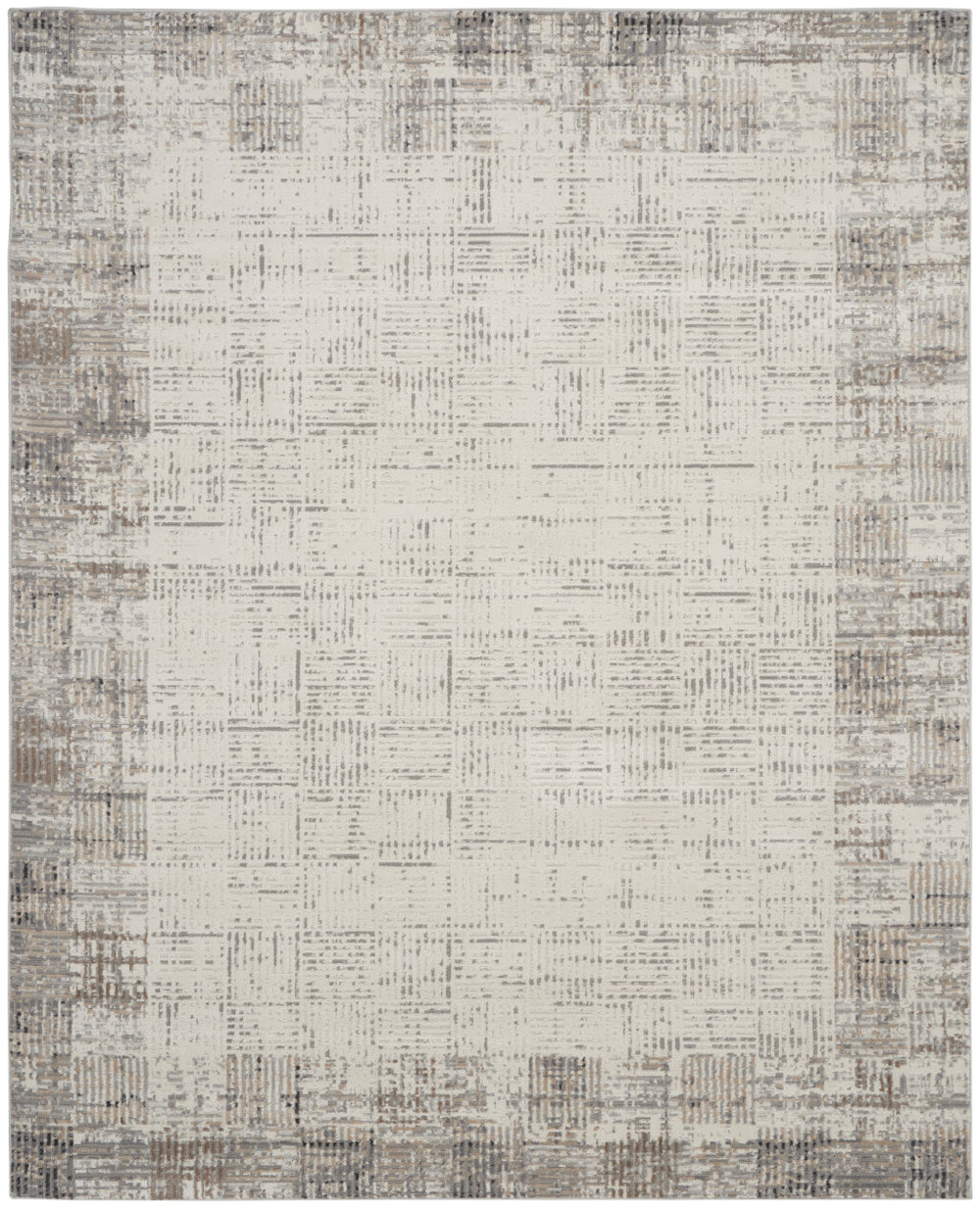 Homeroots 10' X 14' Gray Abstract Power Loom Area Rug  Polypropylene 522079