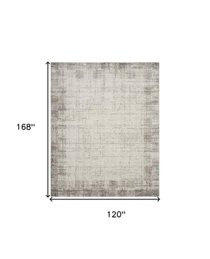 Homeroots 10' X 14' Gray Abstract Power Loom Area Rug  Polypropylene 522079