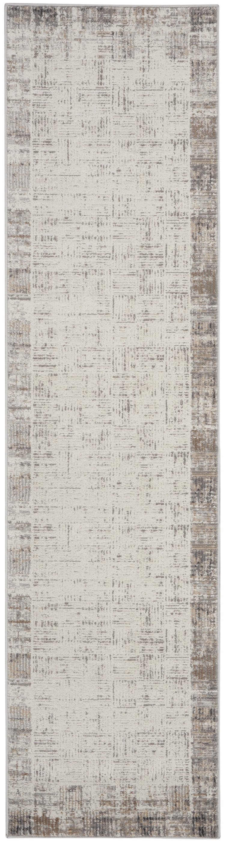 Homeroots 12' Gray Abstract Power Loom Runner Rug - Stylish, Durable Design For Home Décor And Comfort  Polypropylene 522080