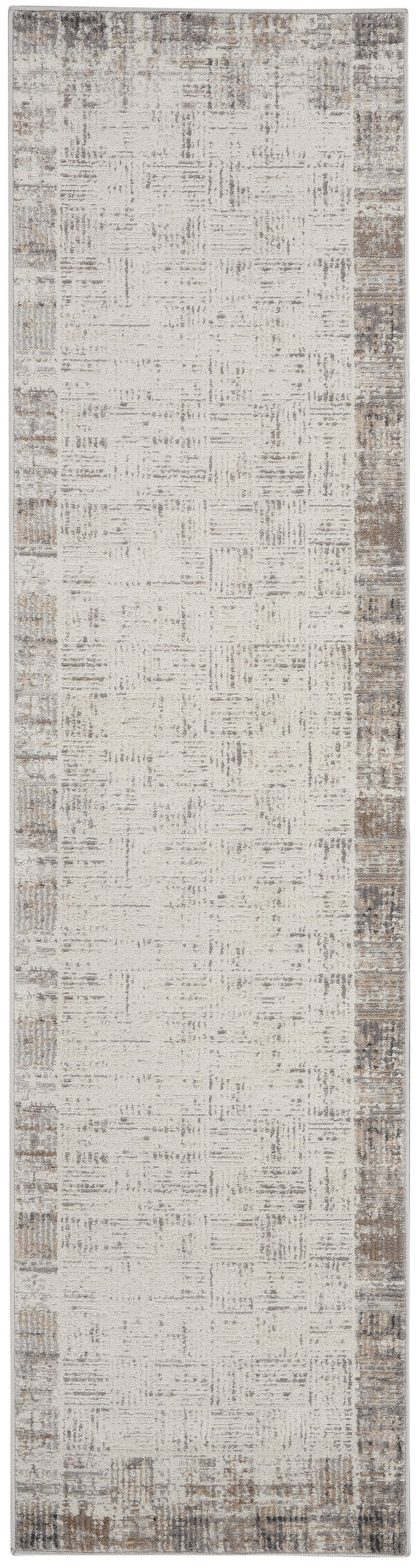 Homeroots 12' Gray Abstract Power Loom Runner Rug - Stylish, Durable Design For Home Décor And Comfort  Polypropylene 522080