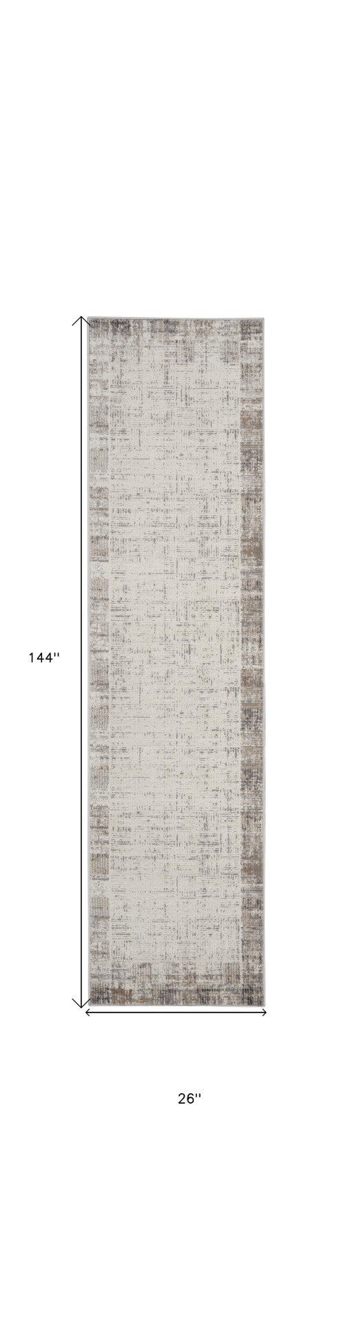 Homeroots 12' Gray Abstract Power Loom Runner Rug - Stylish, Durable Design For Home Décor And Comfort  Polypropylene 522080