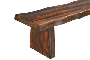 Homeroots 68" Dark Brown Solid Wood Dining Bench  Solid Wood 522083