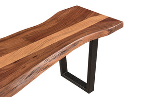 Homeroots 66" Brown And Black Solid Wood Dining Bench  Solid Wood 522084