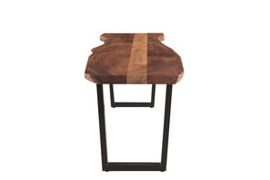 Homeroots 66" Brown And Black Solid Wood Dining Bench  Solid Wood 522084