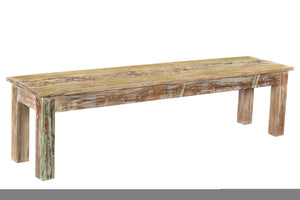 Homeroots 58" Brown Distressed Solid Wood Dining Bench  Solid Wood 522091