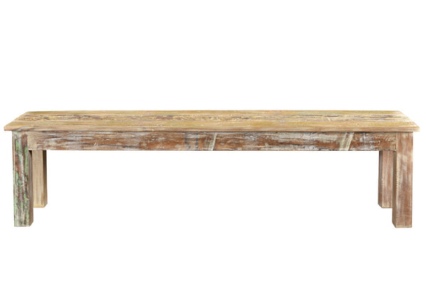 Homeroots 58" Brown Distressed Solid Wood Dining Bench  Solid Wood 522091