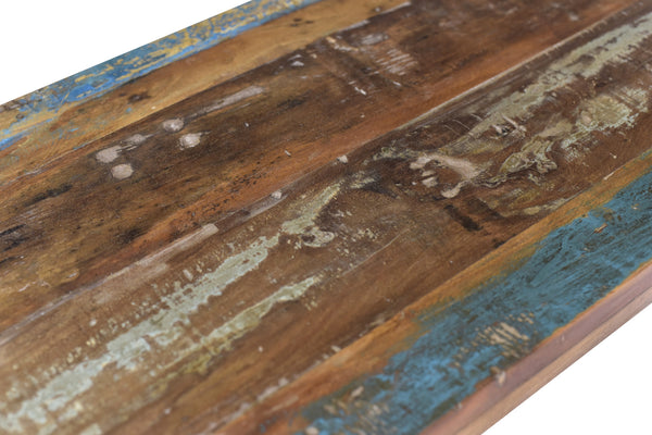 Homeroots 66" Brown And Black Distressed Reclaimed Wood Dining Bench  Solid Wood 522092