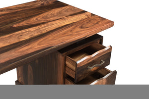 Homeroots 68" Natural Live Edge Solid Wood Writing Desk – Stylish, Durable Design With Four Hidden Drawers!   522093