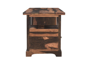 Homeroots 68" Natural Live Edge Solid Wood Writing Desk – Stylish, Durable Design With Four Hidden Drawers!   522093