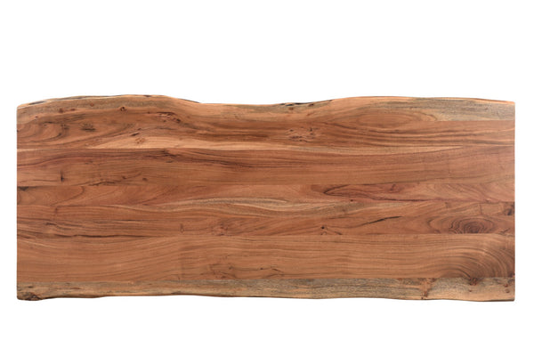 Homeroots 69" Brown Live Edge Solid Wood Writing Desk With Versatile Assembly And Ample Storage Drawers   522095