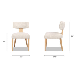 English Elm Jennifer Taylor Home - Louise Split Back Upholstered Dining Side Chair Set of 2 in Travertine Beige Chenille with Solid Rubberwood Legs and Cozy Texture B2719P269263