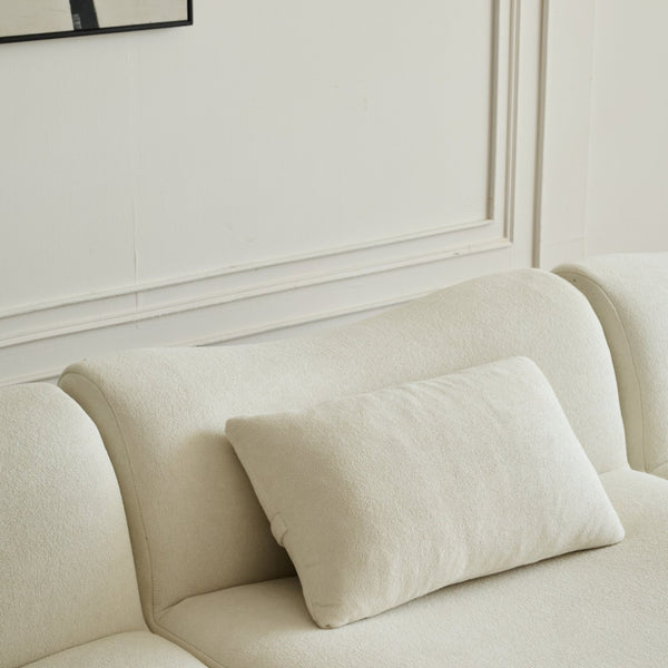 English Elm H-017-not Sherpa Armless Modular Sectional Unit Plush High Density Foam Living Room Sofa Ancient White W3622P346240