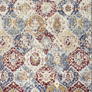 Homeroots 8' X 10' Navy Blue Damask Power Loom Distressed Area Rug  Polypropylene 522102