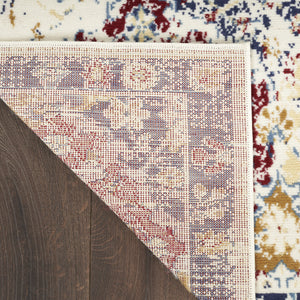 Homeroots 5' X 7' Navy Blue Damask Power Loom Distressed Area Rug  Polypropylene 522104